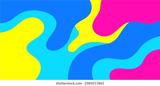 Fun colorful abstract background. Simple playful design with fluid shapes vector