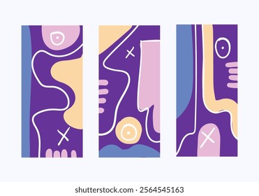 A fun, colorful abstract geometric background in a scribble style. A simple, cheerful design with hand-drawn scribble shapes.

