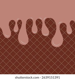 A fun, colorful background with waffle texture and dripping ice cream, perfect for sweet-themed designs.
