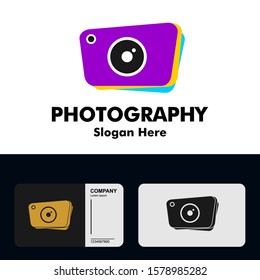 Fun Colorful Camera, Photography Logo Template for Apps, Photo Editor and Business
