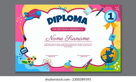 Fun Colorful Certificate Template for Kids