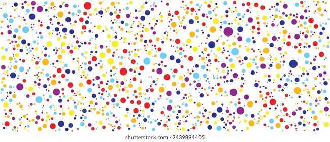 Fun bunte Kreis Doodle nahtlose Muster. Kreativer minimalistischer Stil Kunsthintergrund für Kinder oder trendiges Design mit Polka Dot. Einfache kindische Party-Kulisse.