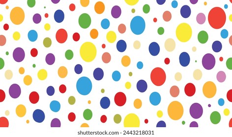 Fun colorful circle doodle seamless pattern.