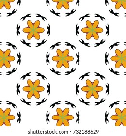 Fun colorful flower in seamless pattern for baby products and pictures