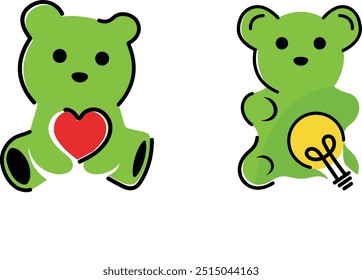 Fun and colorful gummy bear logo design, perfect for candy shops, confectionery brands, or playful children's products. Bright, cute, and sweet, it captures joy and creativity