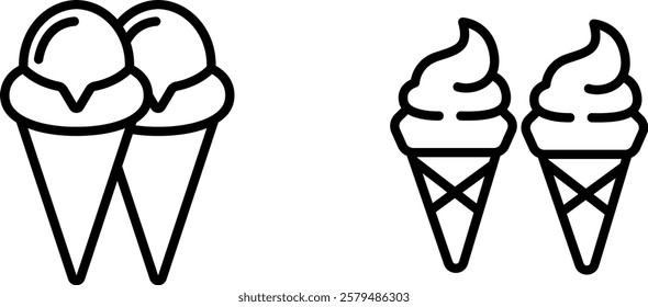  Fun and Colorful Ice Cream Cones Icon for Sweet Treats, Desserts, and Summer Delights