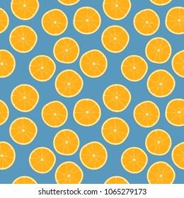 fun colorful illustration pattern design with orange slice shape element 