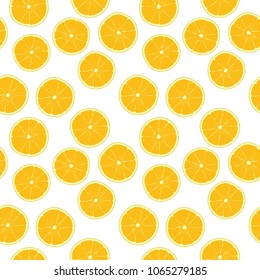 fun colorful illustration pattern design with orange slice shape element 