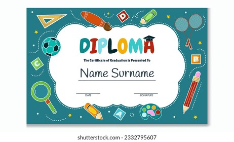Fun Colorful Kindergarten Certificate Template