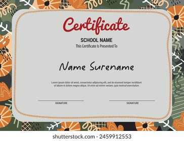 Fun Colorful Kindergarten Certificate Template