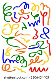 Patrón de doodle de líneas divertidas y coloridas. Las formas básicas diseñan el estilo de arte para el niño.