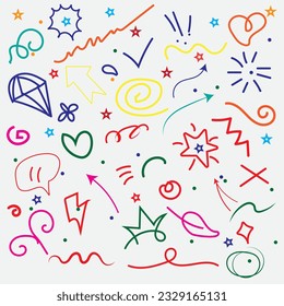 Fun colorful line doodle seamless pattern. Creative minimalist style art background for children or trendy design with basic shapes. Simple childish scribble backdrop.