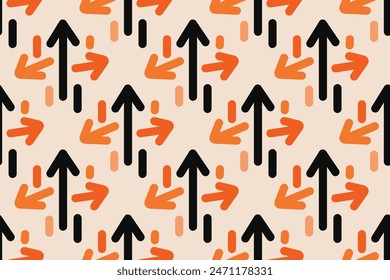 Fun colorful line doodle seamless pattern. Creative minimalist style art background for children or trendy design with basic shapes. Simple childish scribble backdrop.