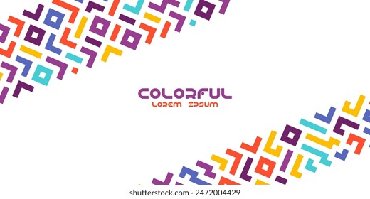 Fun colorful line doodle seamless pattern. Creative minimalist style art background for children or trendy design with basic shapes