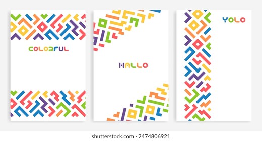 Fun colorful line doodle seamless pattern. Creative minimalist style art background for children or trendy design with basic shapes