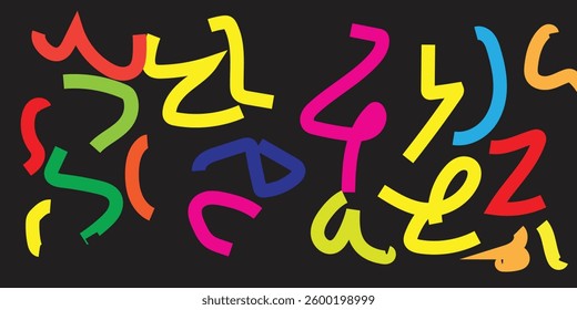 Fun colorful line doodle seamless pattern. Creative minimalist style art background for children or trendy design with basic shapes. Simple childish scribble backdrop.