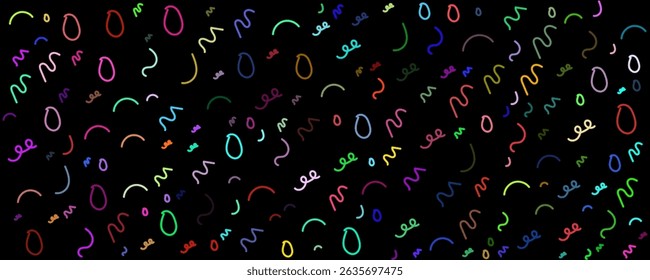 Fun colorful line doodle seamless pattern