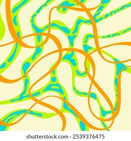 fun colorful line doodle sunny abstract shapes. Marbled wavy design for background, sportwear, fabric and textile. Abstract Light color minimalist wallpaper. Good for card, invitation, brochure.