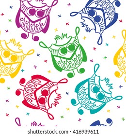 Fun colorful pattern with owls