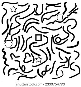 Colección de patrones divertida y colorida. Fondo artístico creativo de estilo abstracto para niños. Diseño de textura de moda con formas básicas. Sencillo conjunto de papel tapiz infantil.