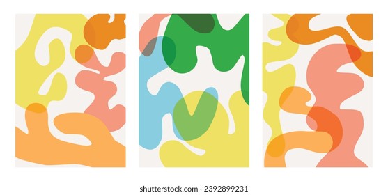 Fun colorful seamless pattern collection. Creative abstract style art background for children. Trendy texture design with basic shapes. Simple childish doodle wallpaper print set.