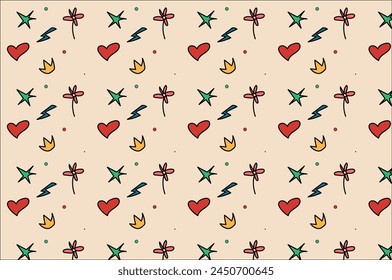 Fun colorful seamless pattern collection. Creative minimalist style art background for children. Simple and playful childish doodle backdrop set