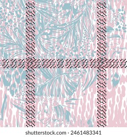 Fun colorful seamless pattern collection. Creative 90s style geometric shape background for children or trendy design with abstract collage shapes. Simple and playful doodle wallpaper print set.