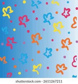 Fun colorful seamless pattern collection. Creative abstract style art background for children. Trendy texture design with basic shapes. Simple childish doodle wallpaper print set.