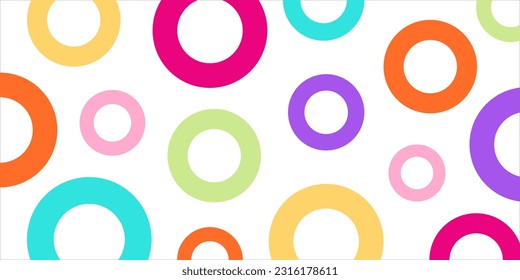 Fun colorful seamless pattern. Creative doodle abstract style art background for kids. Trendy texture design with contemporary basic shapes. Vector illustration