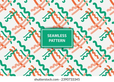 Fun colorful seamless pattern. Creative abstract style art background for children. Trendy texture design with basic shapes. Simple childish doodle wallpaper print.