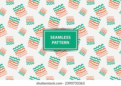 Fun colorful seamless pattern. Creative abstract style art background for children. Trendy texture design with basic shapes. Simple childish doodle wallpaper print.