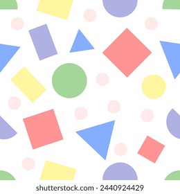 Fun colorful seamless pattern. Creative minimalist geometric pattern with basic shapes