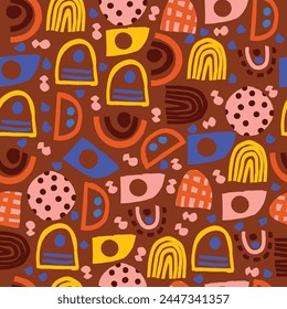 Fun colorful seamless pattern. Creative minimalist style art background for children or trendy design