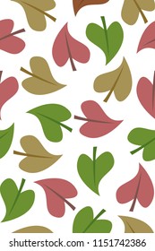 fun colorful seamless pattern design with leaf shape element