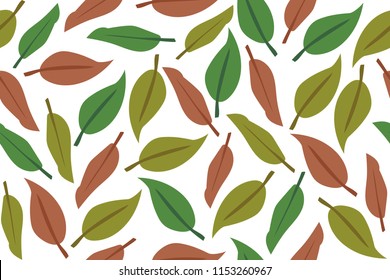 fun colorful seamless pattern design with leaf shape element