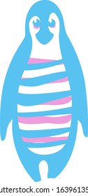 Fun Colorful Striped Flat Penguin