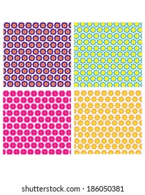 Fun and Colorful Vector Floral Pattern Set 