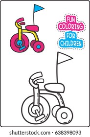 Fun Coloring Bicycle For Children