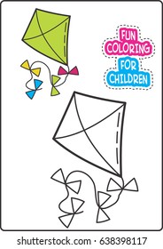 Fun Coloring Kite For Children