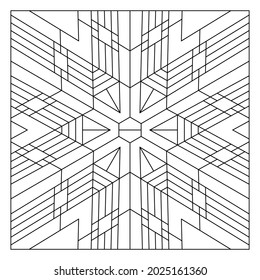 Fun coloring pages for adults. Coloring-#263. Tile pattern composition of hexagonal geometric abstract lines or ribbons. EPS8 file.