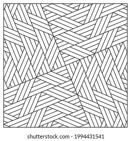 Fun coloring pages for adults.Coloring Page of abstract square tile patterns with polar-array composition detailing. Printable vector in EPS8