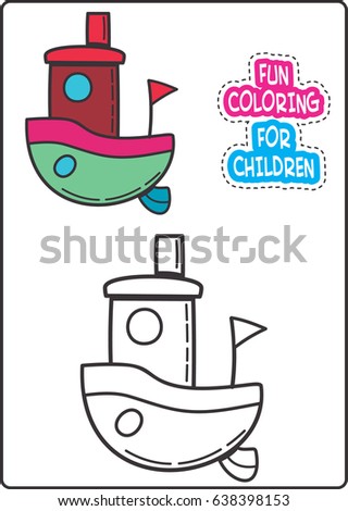 Fun Coloring Ship For Children