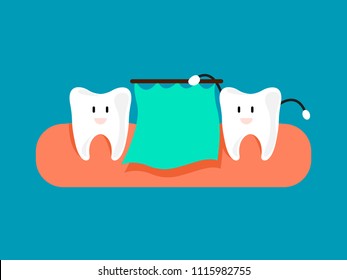 Fun concept about missing tooth. Tooth make magic. Vector illustration design. 