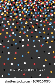 Fun Confetti Birthday Card. Vector illustration.
