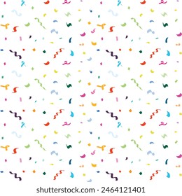 Fun confetti seamless repeat pattern. Great for a birthday party or an event celebration invitation or decor. Surface pattern design.