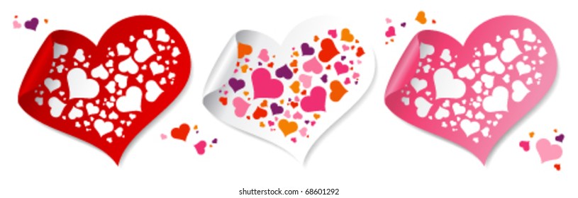 Fun confetti stickers in form of hearts.