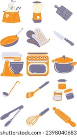 Fun Cooking Utensils Illustration Set