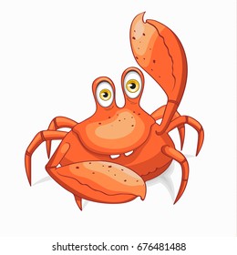 Fun crab. Isolated on white background.