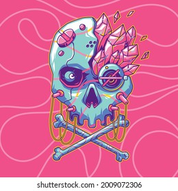 A fun and crystal pink skull