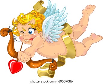 Fun cupid with onion and arrow